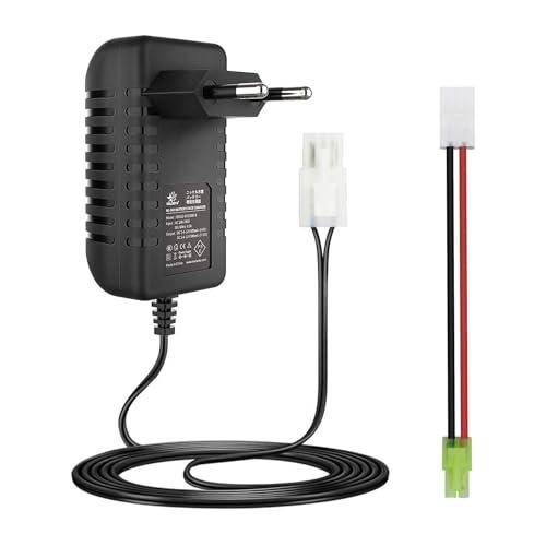 Intelligente Caricabatteria NIMH2.4V 3.6V 4.8V 6V 7.2V 8.4V 9.6V 10.8V 12V per Batteria NIMH 2-10S Compatibile con Batteria Airsoft Batteria Auto RC con Connettore Standard Tamiya e Mini Tamiya