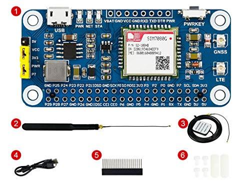 NB-IoT/Cat-M(eMTC)/GNSS HAT for Raspberry Pi Based on SIM7080G Supports Protocols as TCP/UDP/HTTP/HTTPS/TLS/DTLS/PING/LWM2M/COAP/MQTT Globally Applicable