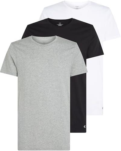 Calvin Klein Uomo T-shirt Maniche Corte Confezione da 3 in Cotone, Multicolore (Black, White, Grey Heather), M