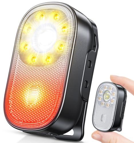 CIRYCASE Mini Torcia LED Ricaricabile Clip, 10 Moda Torcia Spot/Diffusse, IP65 Impermeabile Piccola Torcia per Bambini Pile Portatile, Luce Corsa Running Flashlight X30 Bar Pesca/Campeggio/Emergenza