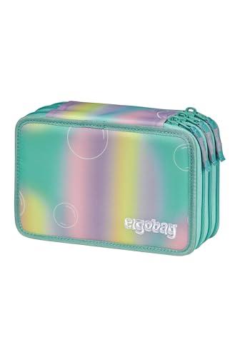 ergobag Set di 40 astucci per matite colorate e pennarelli, scomparto per monete sciolte, righello, forbici, colore menta