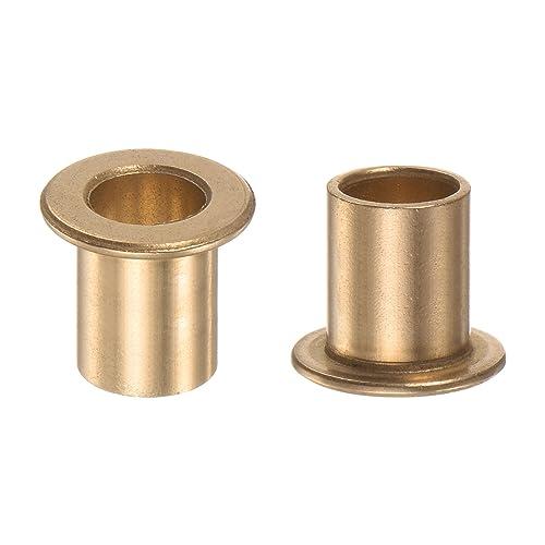 QUARKZMAN 2pz Flangia Cuscinetto Manicotto 8mm Alesaggio x 10mm OD x 15mm Lunghezza x 1,2mm Flangia Spessore, Bronzo Boccola Autolubrificante Boccole Manicotto per Attrezzature Industriali