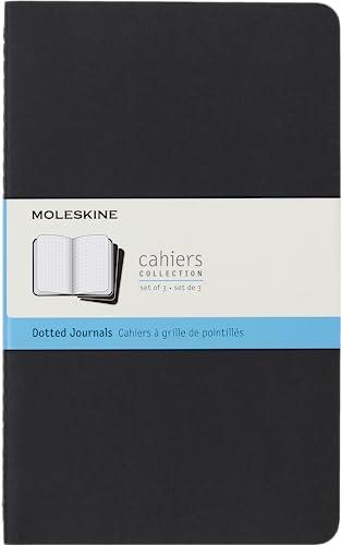 Moleskine Cahier Journal, Set 3 Quaderni con Pagine Puntinate, Copertina in Cartoncino e Cucitura a Vista, Colore Nero, 80 Pagine, Formato Large 13 x 21 cm