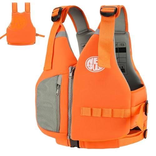 Aiuto al Galleggiamento Adulti, Giubbotto Solido, Ideale per Sport Acquatici, kayak, Sup, Canottaggio, Snorkeling (M, Orange)