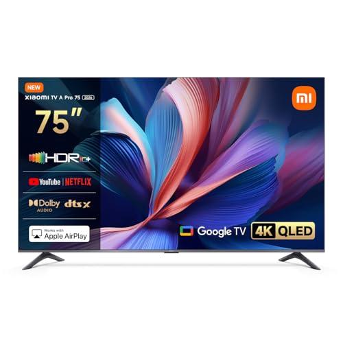 XIAOMI TV A Pro 75, 75 pollici (190 cm), 4K UHD QLED, Smart TV, Google TV, Triple Tuner DVB-C/S/S2/T/T2,HDR10+, Modalità Game Boost 120Hz, MEMC, Controllo Vocale, 2GB+8GB, Apple Airplay & Google Cast
