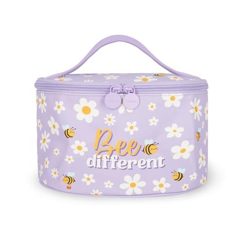Legami - Beauty Case Hello beauty, Tema Bee, Borsa per Trucchi spaziosa, Chiusura a Zip, Tasche interne, Fascette porta Pennelli, Beauty Case da viaggio, 21x19 cm