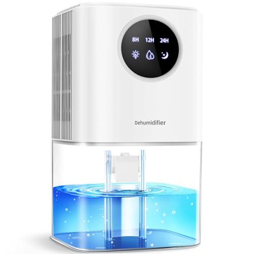 Deumidificatore Casa Anti Muffa, PKBOSS 1700ML Portatile Mini Deumidificatori Silenzioso Elettrico con Luce LED a 7 colori/Timer/Spegnimento Automatico per la Bagno/Ambiente/Cantina/Camera-Bianco