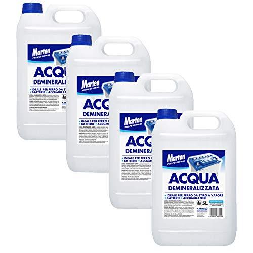 Acqua DEMINERALIZZATA per BATTERIE ACCUMULATORI E Ferri da Stiro da 4X5LT 20LT