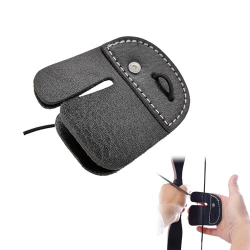 Linguetta per Tiro con L'Arco Protezione per Dita per Arco Ricurvo Linguetta per le Dita per Tiro con L'arco Protezioni per Dita Tiro con L'Arco Cuscinetto Protettivo a Doppio Strato Nero 1 Pezzi