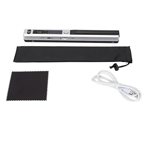 Scanner Portatile Portatile 300 600 900 Dpi Scheda di Memoria Scanner Portatile Alta Risoluzione Leggero Facile da Usare per Documenti Foto Riviste (Colore nero argento.)