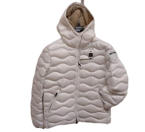 Blauer Piumino Invernale con Cappuccio Design Trapuntato Ondulato,Modello ad onde Bryant Bianco unisex ragazzo (IT, Età, 14 anni, Regular, Bianco)