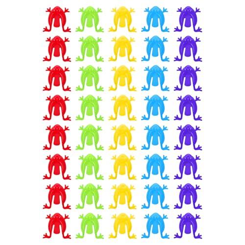 CHROMACRAFT 40 Pezzi di Rane Rimbalzanti, Giocattoli di Plastica per Rane, Giocattoli Creativi per Bambini, Giocattoli con Pressione delle Dita