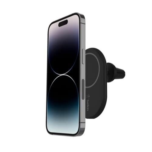 Belkin BoostCharge Supporto da auto Magnetico per Telefono, Caricatore Wireless Compatibile con MagSafe, Caricabatterie auto per iPhone 17, Air, Pixelsnap, iPhone 16, 15, 14 (cavo e inclusi)