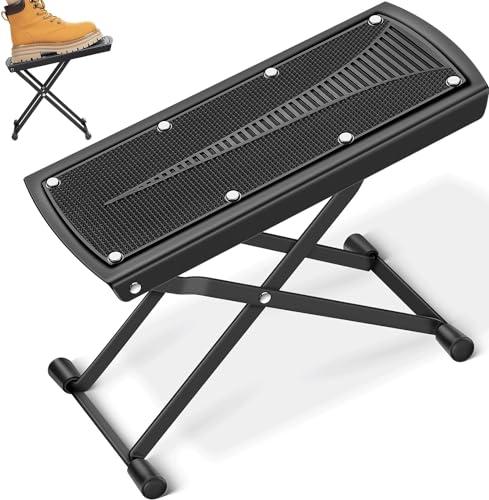 Poggiapiedi per Chitarristi Pieghevole Portatile: CAHAYA Poggiapiedi per Chitarra a 6 Livelli Regolabile in Gomma Antiscivolo per Chitarra Classica Acustica Elettrica Banjo CY0337