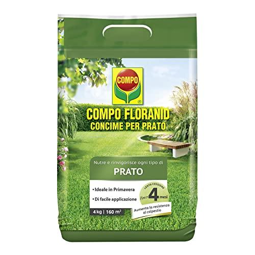 COMPO FLORANID, Concime per Prato, Concime Granulare, Per un Manto Erboso Sano e Rigoglioso, Nutrimento fino a 4 Mesi, 4 kg