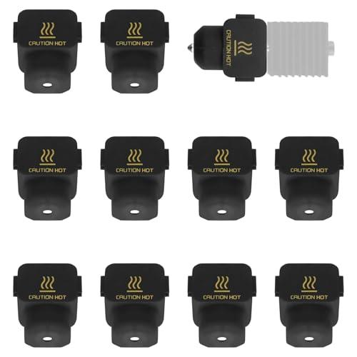 10 pezzi di calza in silicone per Bambu Lab A1, blocco riscaldatore hotend, copertura in silicone per ugello, testina di stampa per stampante 3D, custodia per alte temperature, accessori neri, parti