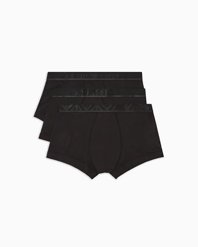 EMPORIO ARMANI 3-Pack Trunk Bermuda, Nero/Nero/Nero, M Uomo