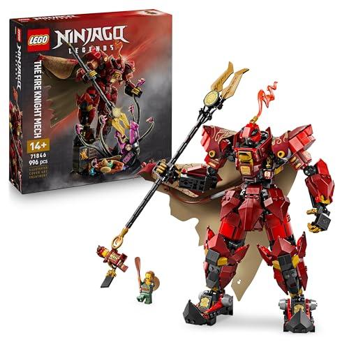 LEGO Ninjago Mech Cavaliere del Fuoco Giocattolo - Set da Monstrosity con Action Figure Robot Snodabile, 2 Minifigure e Mostro Marino su Espositore - Regalo di Compleanno per Bambini 14+ Anni - 71846