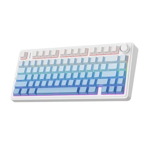 EPOMAKER x Aula F75 Gasket Tastiera Meccanica al 75%, wireless/Bluetooth/USB-C, con cinque strati di pad, manopola, RGB, batteria, NKRO