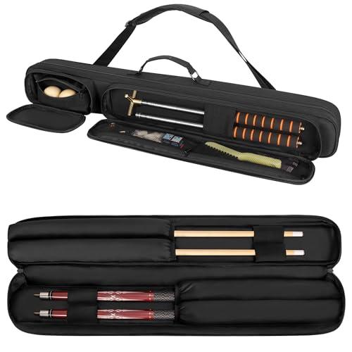 Rexmica Custodia per Stecca da Biliardo con Manico, Tracolla Staccabile e Tasca Frontale