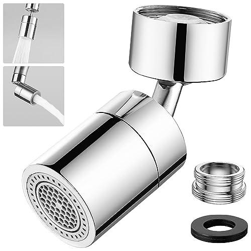 HATANSE Aeratore Rubinetto in Ottone 360° Gradi Rotary Rompigetto Rubinetto Filtro Aeratore con 2 Modalità di Spruzzatura per Rubinetti Filettati M22 / M24 per Cucin