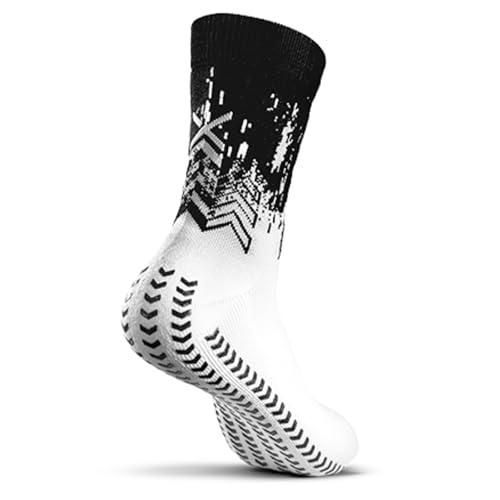 GEARXPro - Calze Padel Professionali - Massima Stabilità e Aumento Performance - Riduzione Distorsioni - Protezione Tallone - Made in Italy (IT, Testo, S, Regular, Regular, White Black)