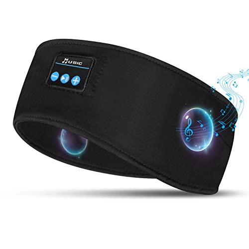 flintronic Cuffie per Dormire, Fascia Cuffie Bluetooth V5.0, Cuffie Fascia Sportiva, Cuffie Bluetooth Dormire per Dormire, Sport, Viaggi (Nero)