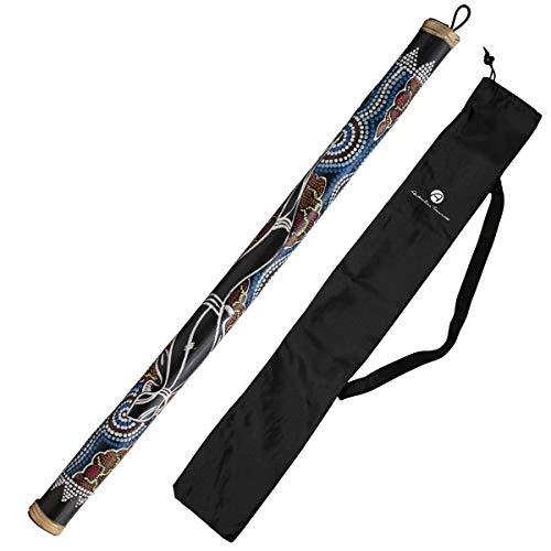 Australian Treasures - Bastioni della pioggia 100cm painted con borsa rainstick in nylon