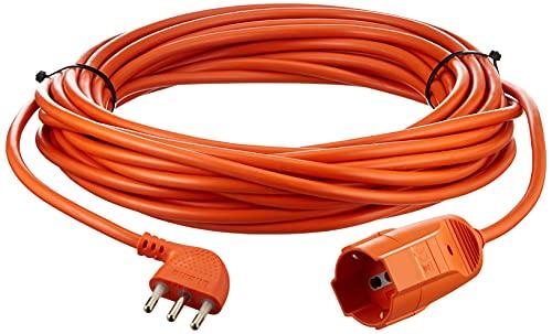 BTicino S2515X40 Prolunga Elettrica, cavo H05VV-F 3x1,5mmq lungo 15 metri, con Spina Grande 16 A e Presa Schuko, 250 V, colore Arancione