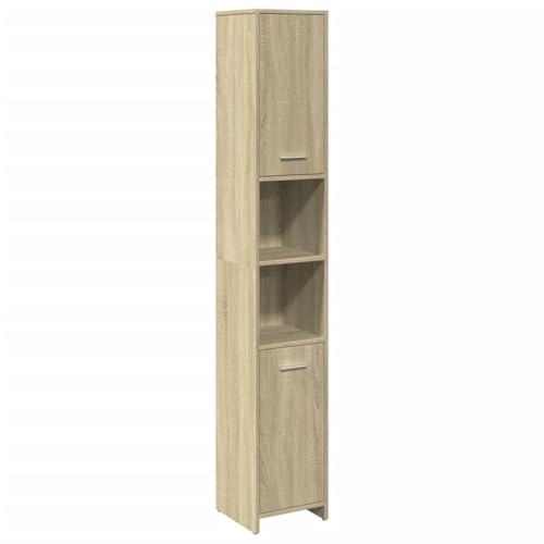 vidaXL Mobile da Bagno Rovere Sonoma 30x30x183,5 cm Legno Tecnico