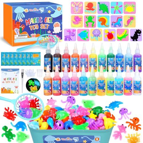 Dreamon Magic Water Gel Toy Kit, Giocattolo Fai da te in Gel d'acqua Magico 3D, Set Aqua Gelz con 22 colori e 16 Forme, Giocattolo Creativo e Regalo per Bambini dai 3 Anni in su, Ragazzi e Ragazze