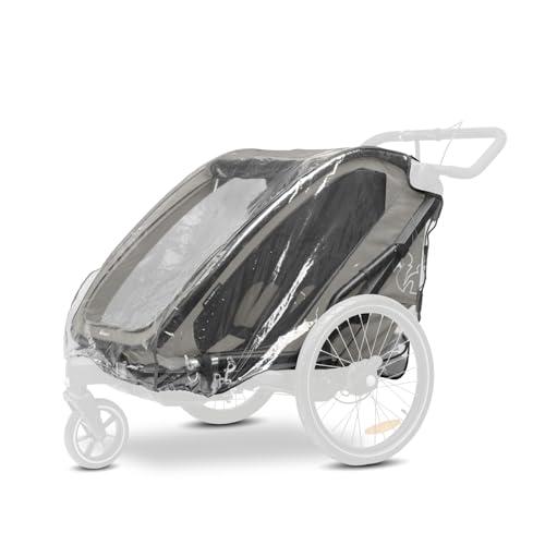 hauck Parapioggia per Rimorchio Bici Bambini Bike N Walk Duo 67 x 64 x 100 cm - Copertura Antipioggia con Bordo Catarifrangente e Aperture di Ventilazione, Facile da Montare - Trasparente