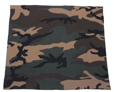 Bandana militare US Army, Woodland, mimetica, 55 cm x 55 cm, Airsoft, paintball, moto, biker, outdoor