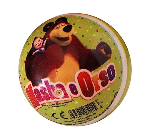 Pallone di Gomma Da Acqua Volley Pallamano Pallanuoto da Allenamento o Partita Diametro 11 cm (Masha e Orso). Per bambini. Dimensioni piccole