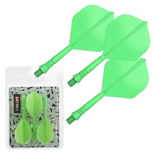 CyeeLife Albero per Freccette Integrato e Alette di Forma Standard, Accessorio per Freccette Nero/Rosso/Blu/Verde/Giallo (Verde-2BA)
