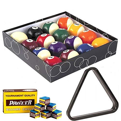 OAH Biliardo Pool. Set bilie Diametro mm.57,2. 15 Palle numerate e 1 Bianca Battente, con Triangolo per Spacco e Gesso per Stecca in Omaggio.