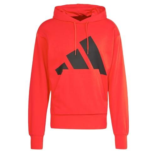 adidas Homme Essentials Big Logo French Terry Hoodie, Pure Ruby/Black, L