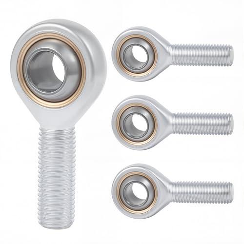 4Pcs Asta Esterno filettata Testina Cuscinetto Cuscinetti Sferici Filettato Asta Fine Filettatura Maschio Estremità Stelo Filettatura Uomo Filettatura Destra Estremità (M16)