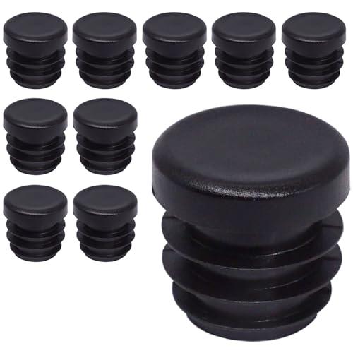 SKIR'CO Inserti per tubi rotondi da 18 mm, tappi per pali di recinzione, tappi per tubi in plastica nera, tappi per tubi, colore nero RAL 9005, 10 pezzi