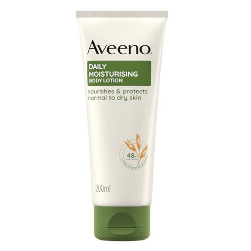 Aveeno Daily Moisturising Crema Idratante, Crema corpo idratante per 48 ore con Avena Colloidale Prebiotica, Crema corpo per pelli normali, secche e sensibili, Body lotion senza profumo, 200 ml