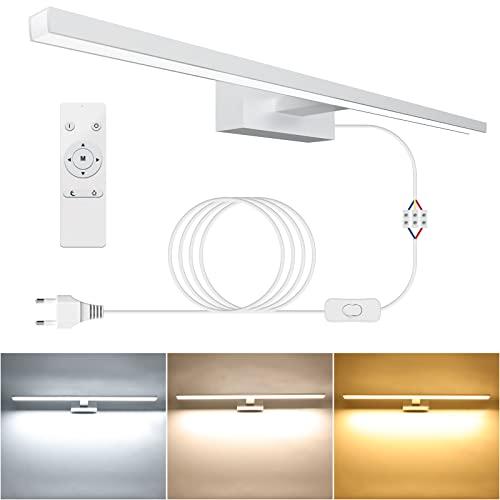 NIORSUN Lampada Specchio Bagno LED 18W 80cm, 1800 Lm, Dimmerazione Libera 3000K - 6000K, Lampada da Specchio Dimmerabile Con Telecomando, Acciaio Inossidabile, Luce Specchio Bagno Impermeabile IP44