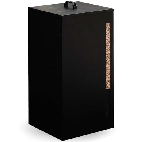 IDMarket - Serbatoio per pellet 45 KG nero 36 x 36 x 76 CM