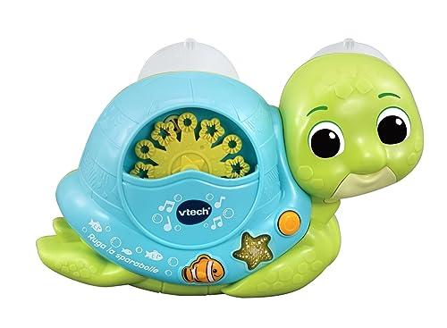 VTech Ruga la Sparabolle, Gioco Bagnetto con Bolle per Bambini, Gioco per Bagnetto con Attivazione a Pulsante Luminoso, Gioco Bambino per Vasca con Ventose, Lingua Italiana, Batterie Incluse, 1-5 Anni