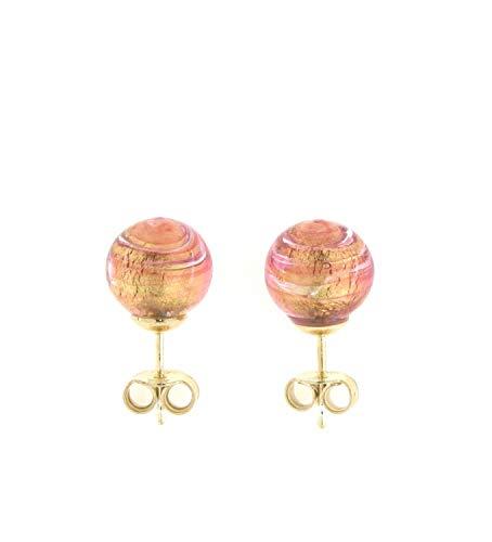 Venetiaurum - Orecchini a Lobo per Donna Con Perla In Vetro Originale Di Murano E Argento 925 - Gioiello Made In Italy Certificato