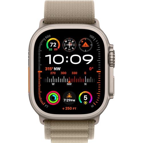 Apple Orologio Ultra 2 GPS + Cellular, 49 mm Titangehäuse, Alpine Loop Oliv - Medium