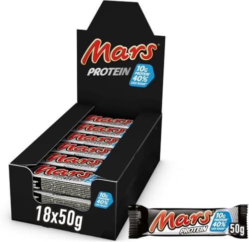 Mars Barretta Proteica con Caramello e Torrone Ricoperta al Cioccolato al Latte, 10 g di Proteine, 18 Snack da 50 g
