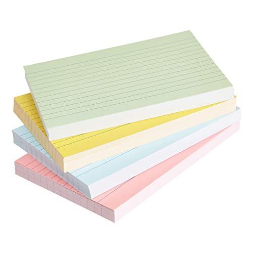Amazon Basics, cartoncini A6, a righe, Colori fluo Assortiti (Confezione da 200)