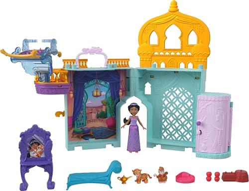 Mattel Disney Princess - Il Castello di Jasmine, set componibile ispirato al film Aladdin, include una mini bambola, personaggi amici e 8 accessori, giocattolo per bambini, 3+ anni, JDP56, Multicolore