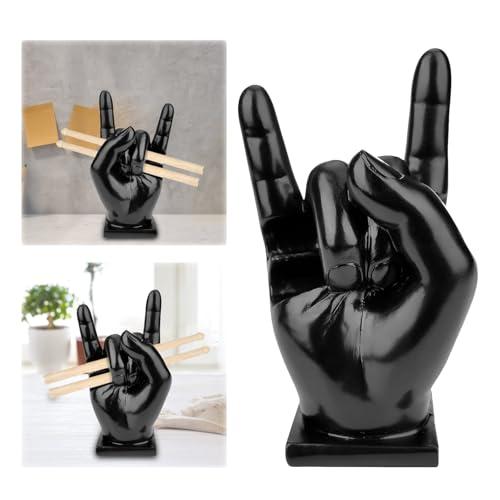 LANZLC Supporto per Tamburi, Creative Rock Hand Holder Hand, Regalo Divertente per Batteristi, Espositore Creativo per Batteristi, Decorazione Domestica, Supporto per Bacchette per Batteria Rock, Nero