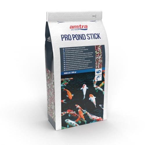 Amtra Pro Pod Stick - Mangime completo per carpe koi, pesci rossi d'acquario e laghetti ornamentali, in stick galleggianti di 12-14 mm, 2 litri